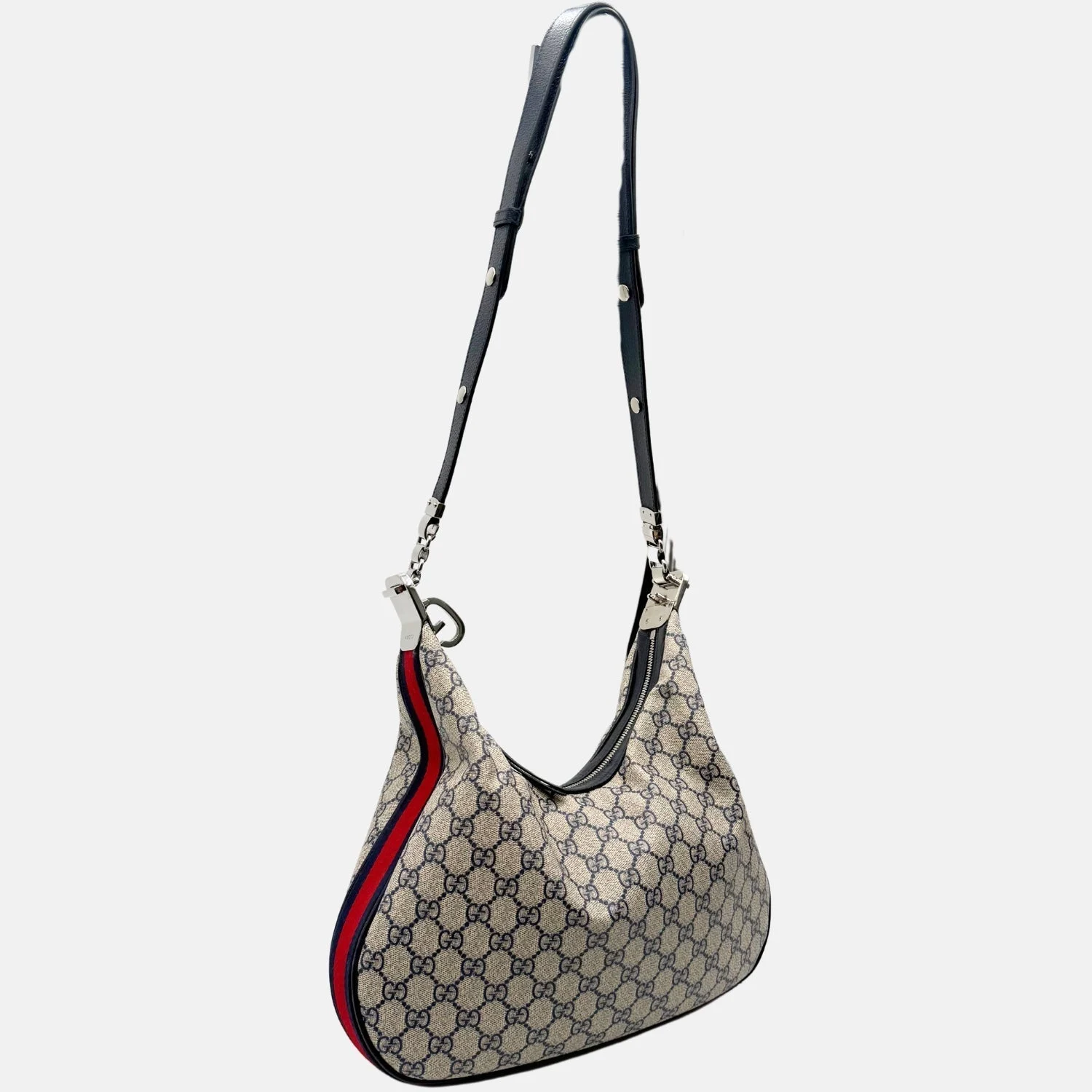 Attache Shoulder Bag Beige Supreme Monogram Calfskin Large - Image 7