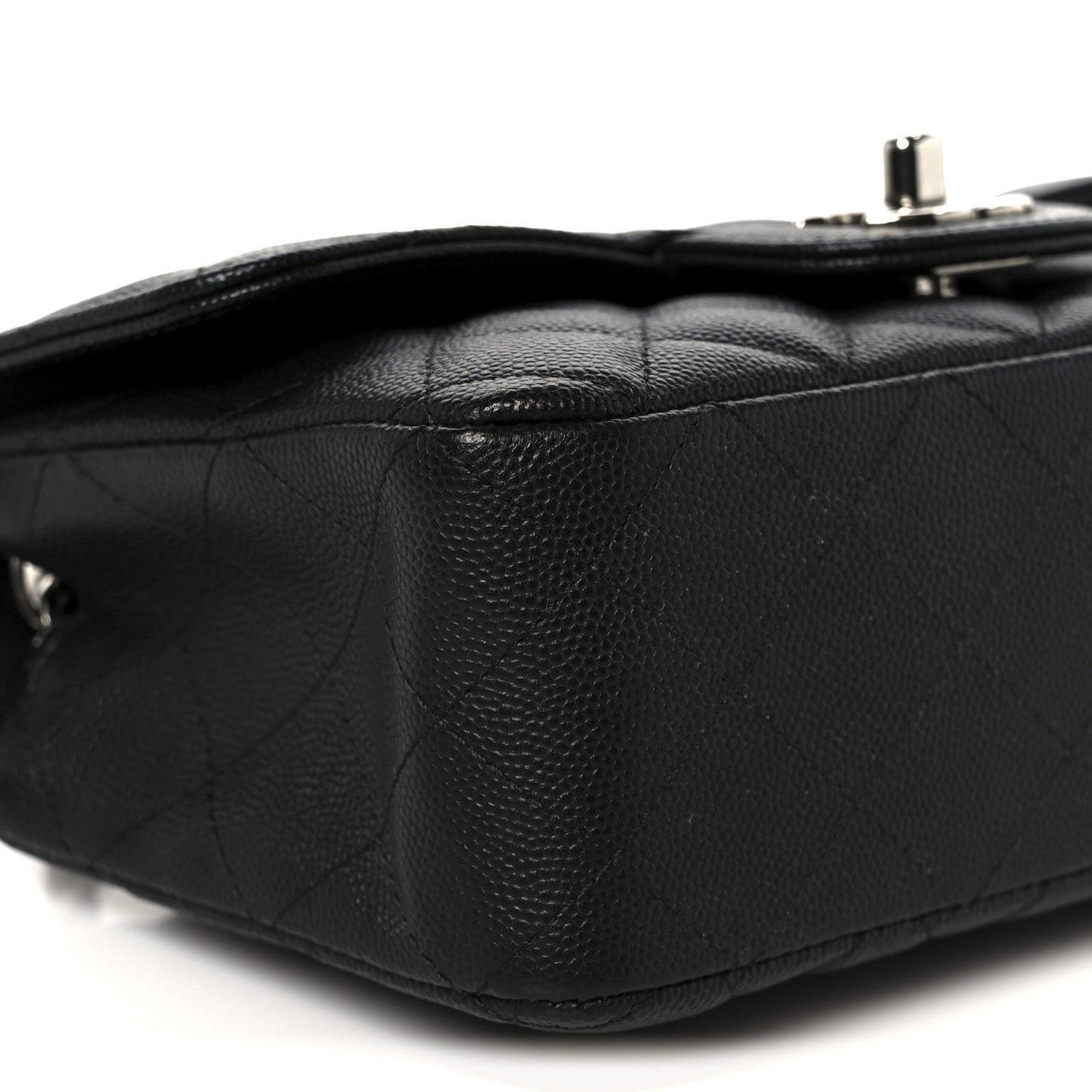 Caviar Quilted Mini Rectangular Flap Black - Image 10