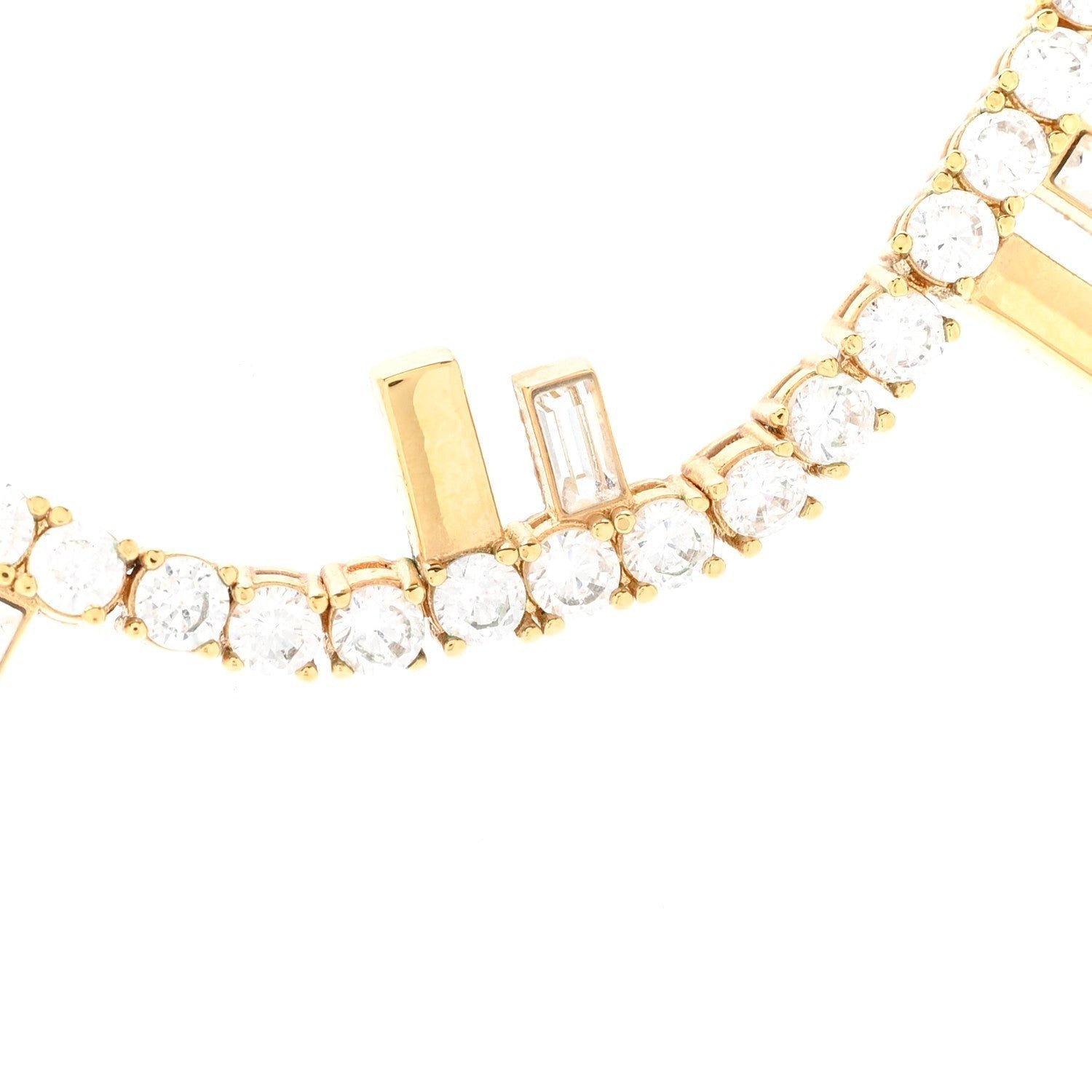 Fendi First Tennis Choker Gold-Finish Metal & Baguette Crystals - Image 4