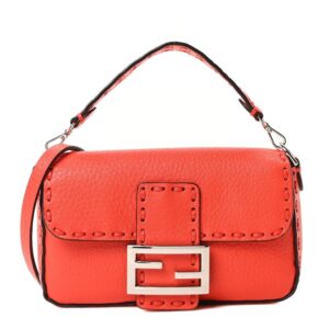 Fendi Cuoio Roma Sellerissima Nappa Sintetica Tape Stitch Mini Baguette