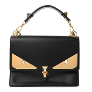 Fendi Vitello Liberty Lucido Metal Monster Eyes Studded Kan I Shoulder Bag