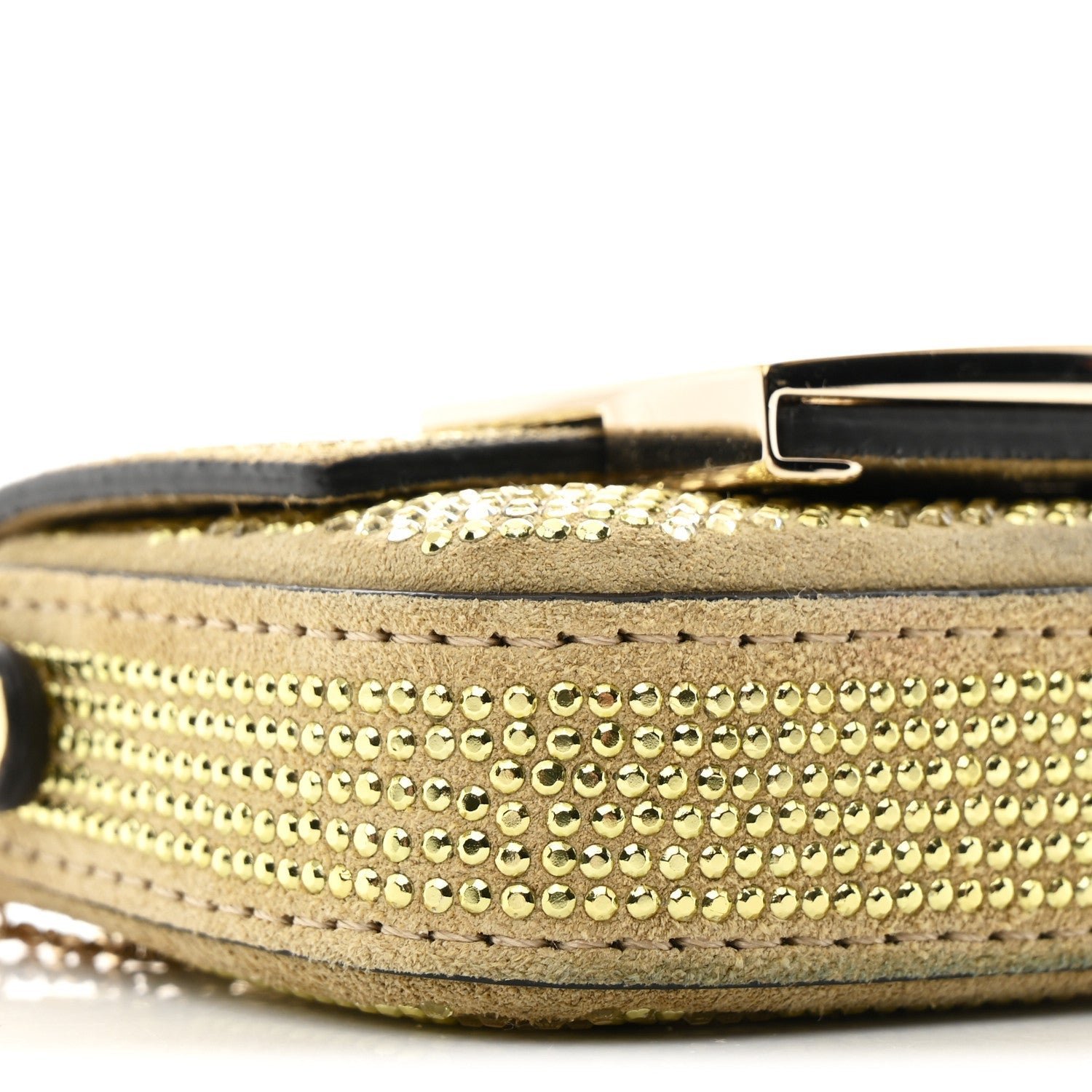 Fendi Crystal Vitello Laminato Nano Maxi Buckle Baguette Charm - Image 8