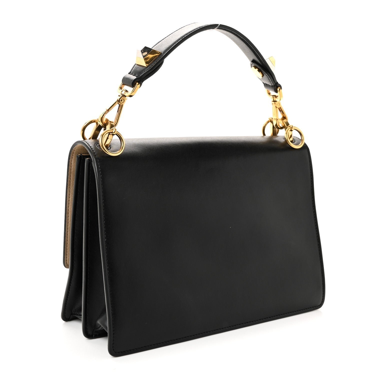 Fendi Vitello Liberty Lucido Metal Monster Eyes Studded Kan I Shoulder Bag - Image 3