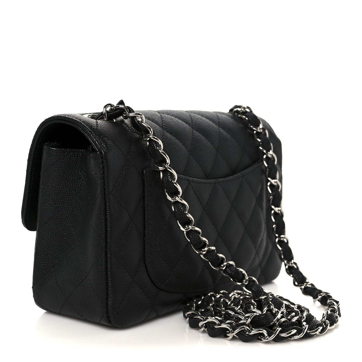 Caviar Quilted Mini Rectangular Flap Black - Image 3