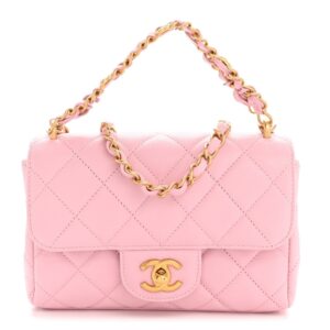 Caviar Quilted Mini Flap Light Pink