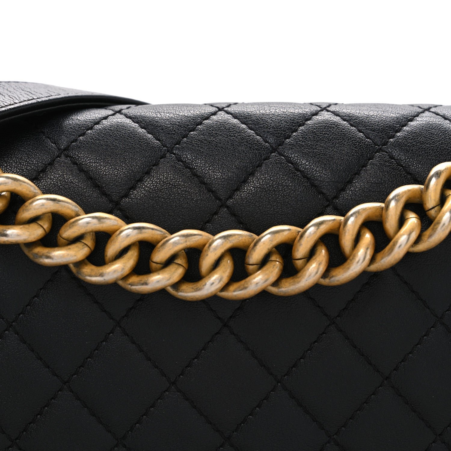 Calfskin Quilted Medium Boy Flap Black - Image 8