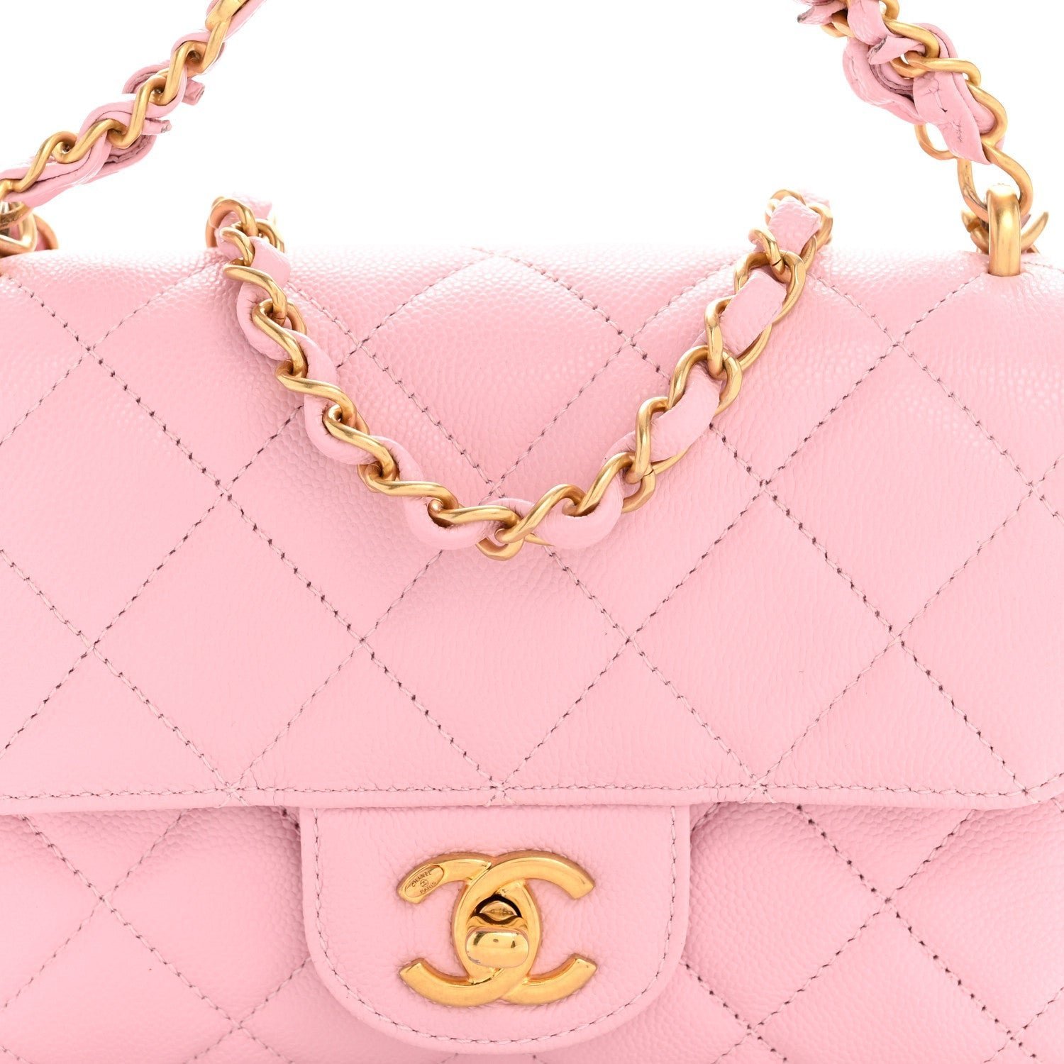 Caviar Quilted Mini Flap Light Pink - Image 8
