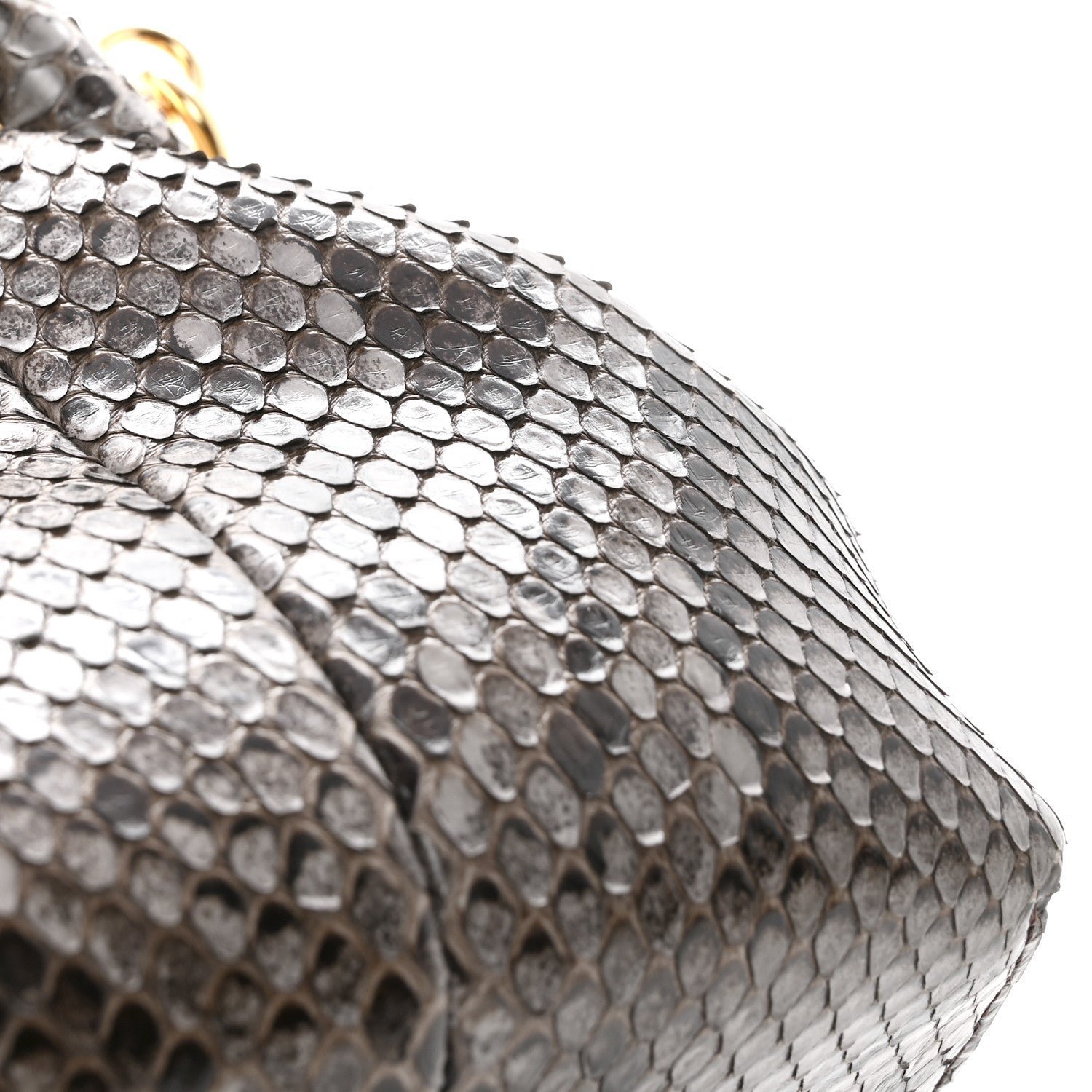 Fendi First Small Asfalto Grey Python Leather Bag - Image 11