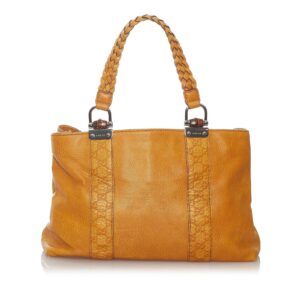Gucci Bamboo Bar Leather Tote Bag