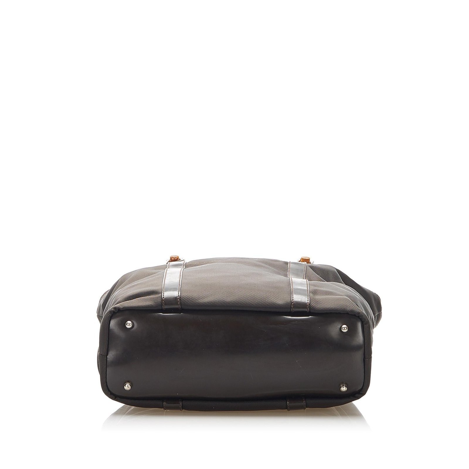 Gucci Bamboo Canvas Handbag - Image 4