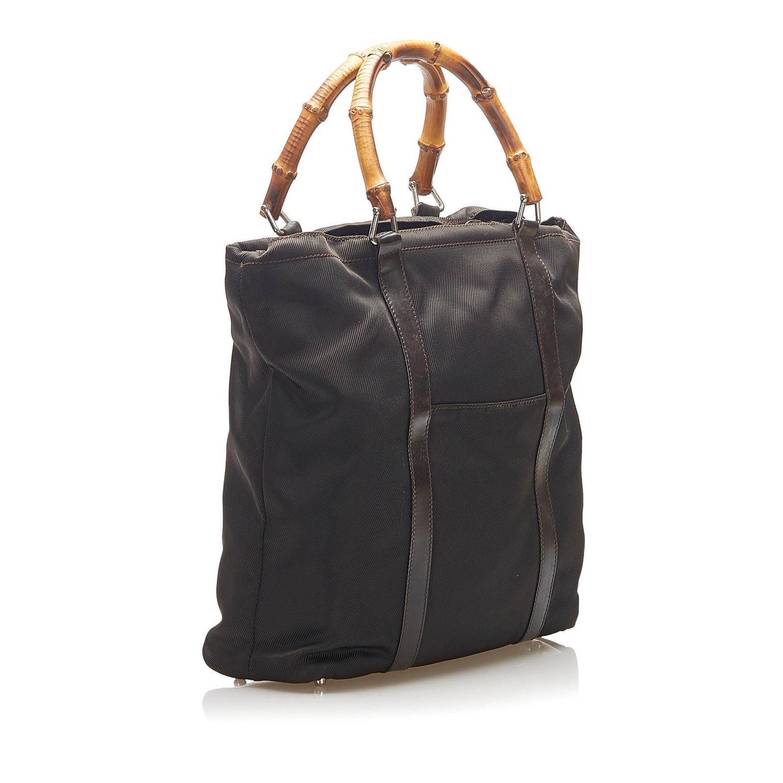 Gucci Bamboo Canvas Handbag - Image 2