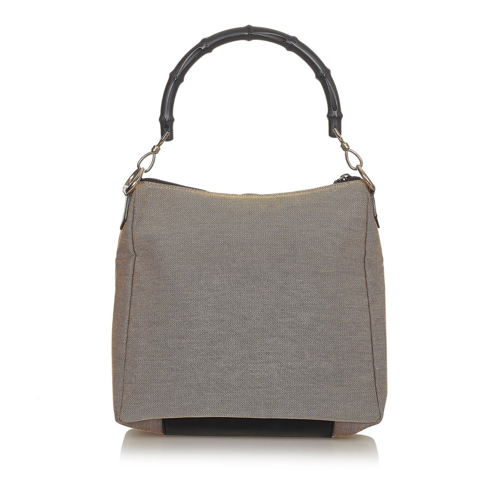Gucci Bamboo Canvas Handbag - Image 3