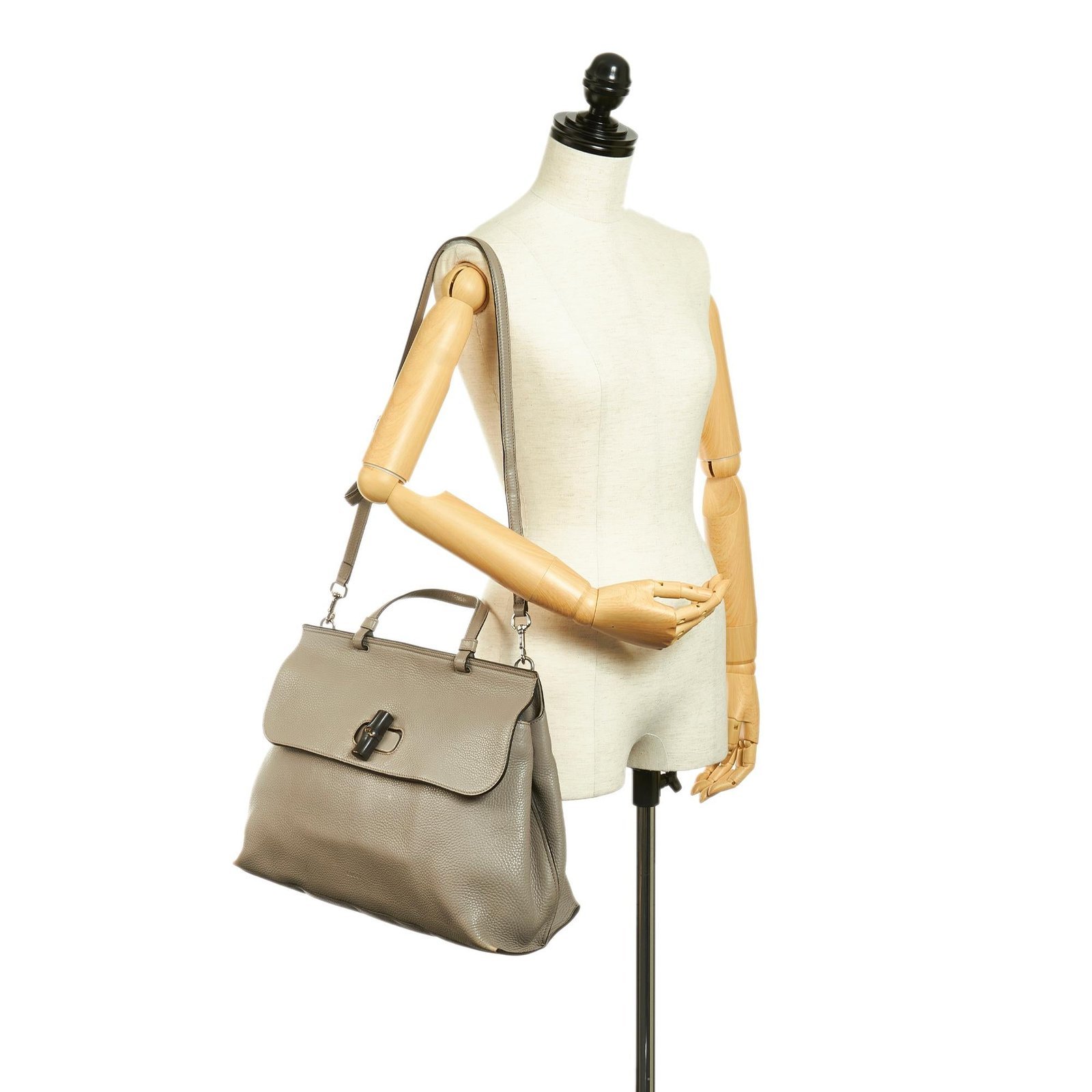 Gucci Bamboo Daily Leather Satchel - Image 9