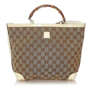 Gucci Bamboo GG Canvas Handbag