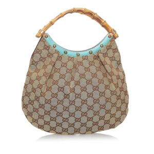 Gucci Bamboo GG Canvas Handbag