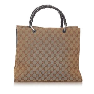 Gucci Bamboo GG Canvas Tote Bag