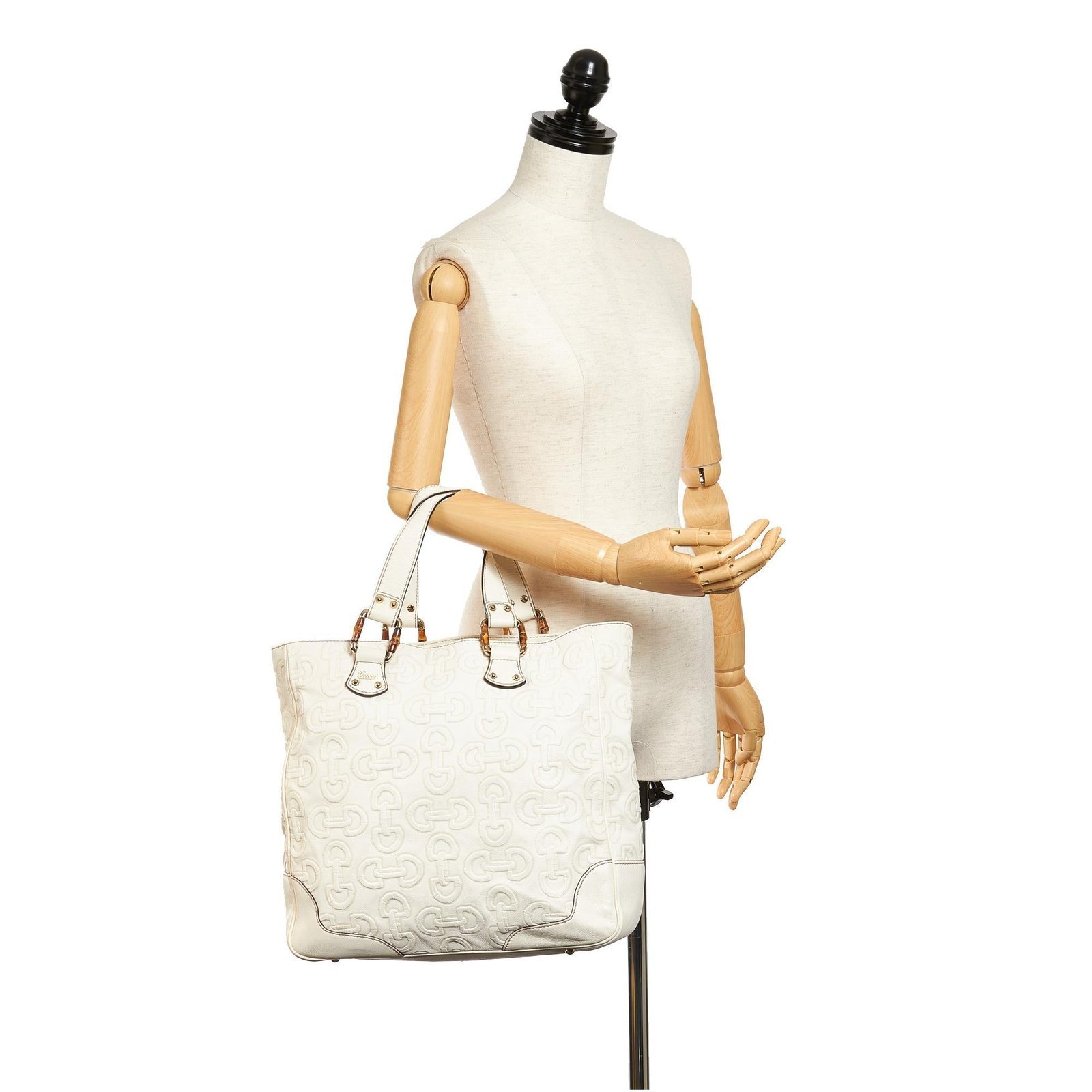 Gucci Bamboo Horsebit Leather Tote Bag - Image 5