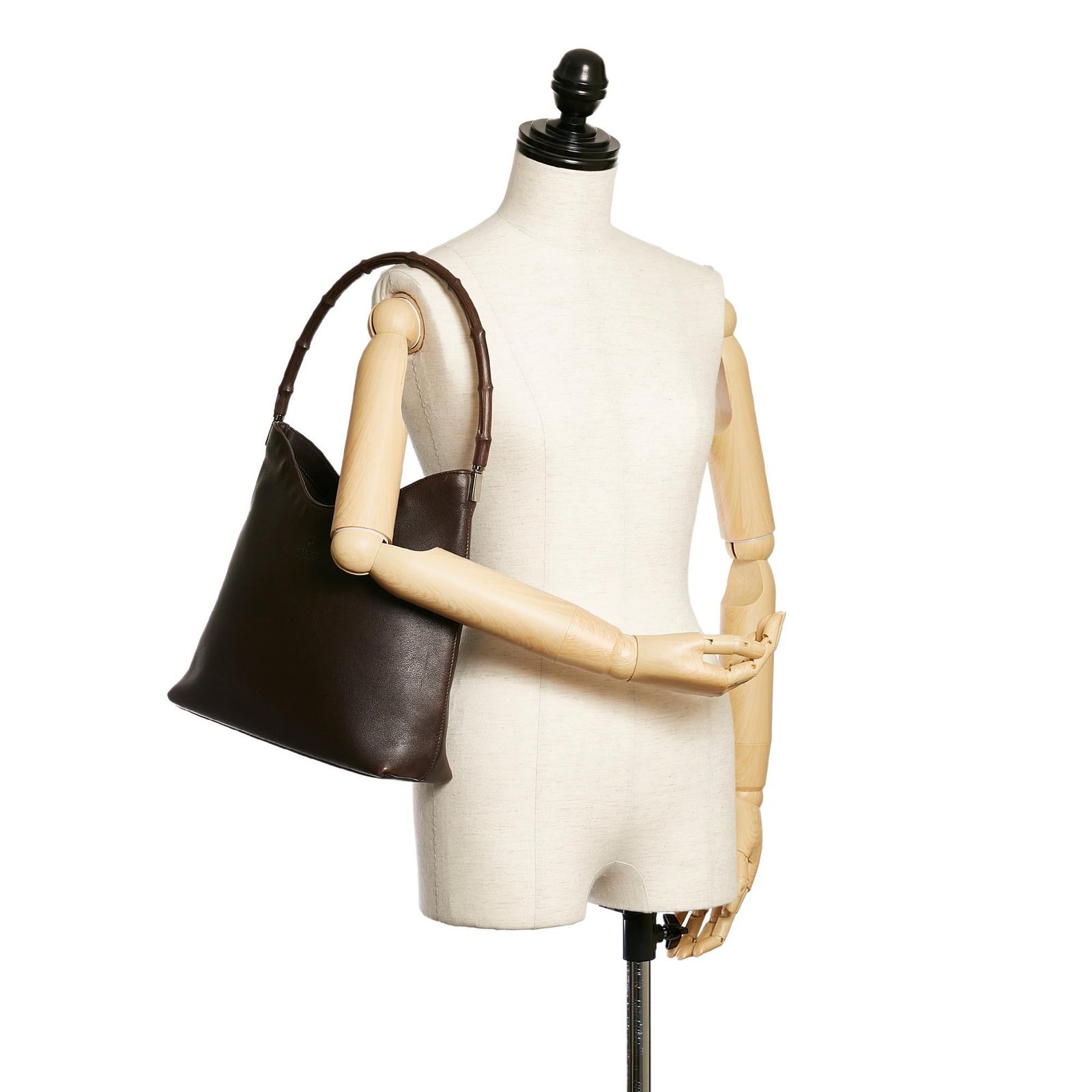 Gucci Bamboo Leather Shoulder Bag - Image 5