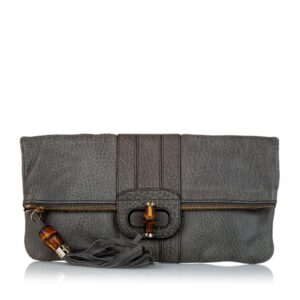 Gucci Bamboo Lucy Leather Clutch Bag