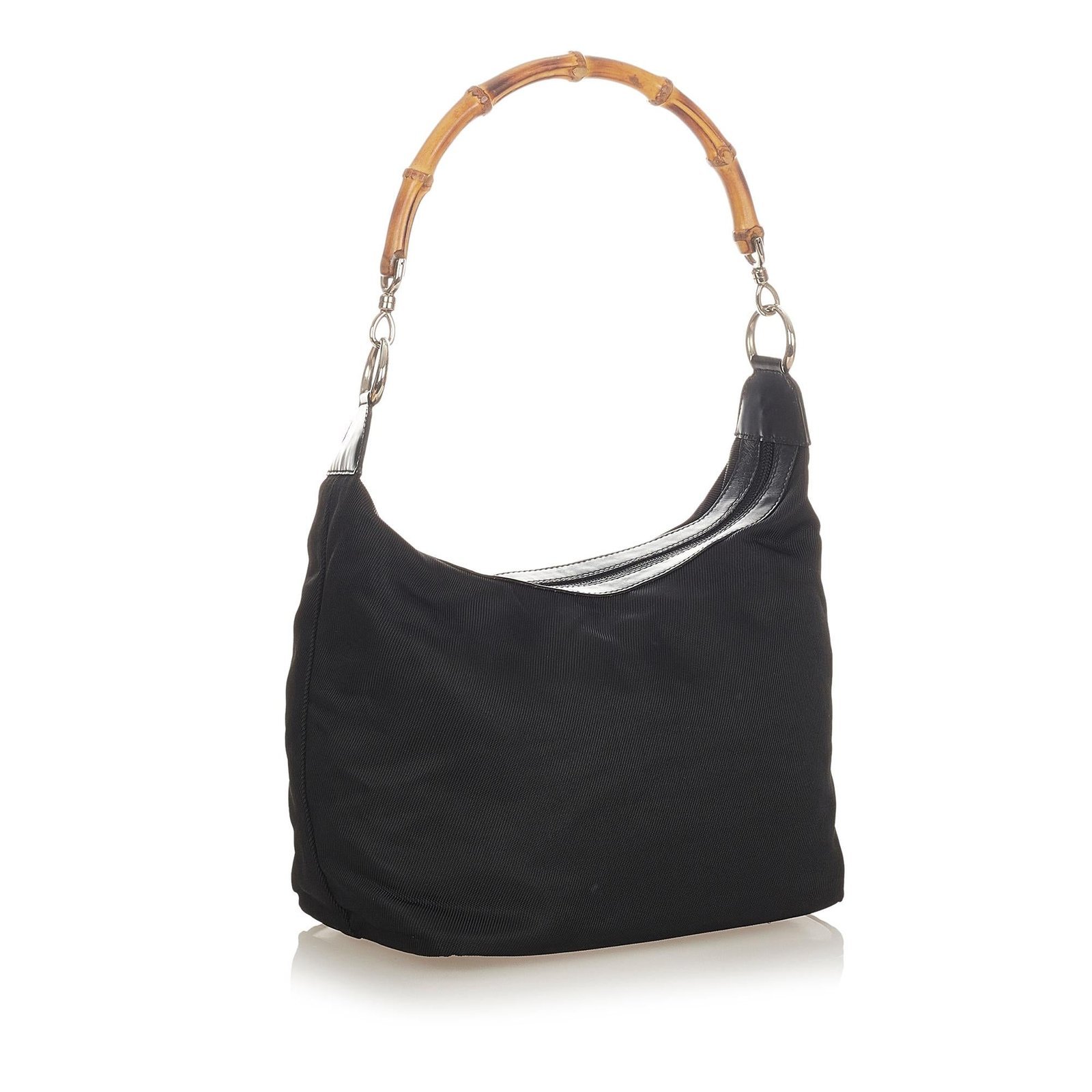 Gucci Bamboo Nylon Shoulder Bag - Image 2