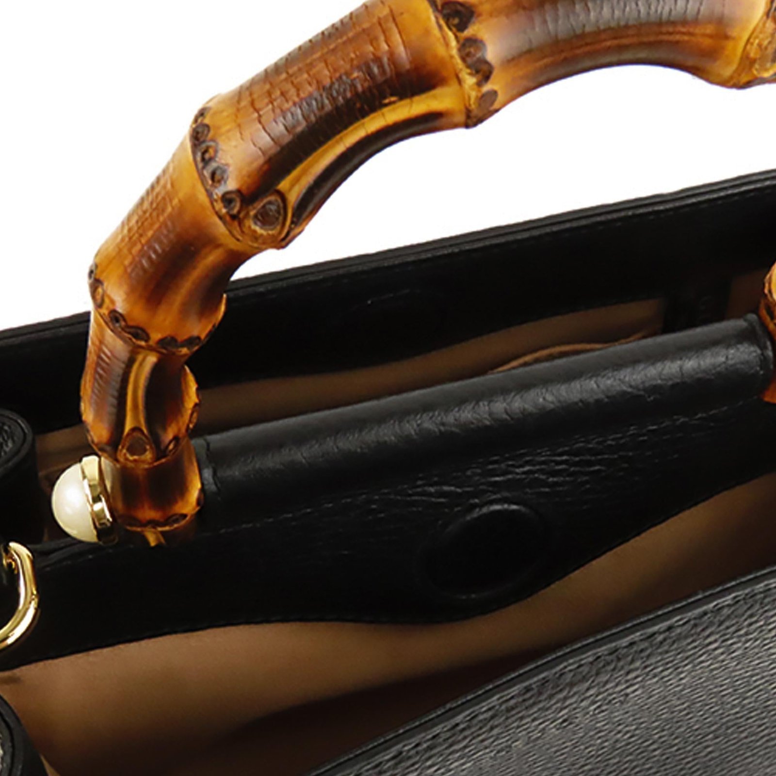 Gucci Bamboo Nymphaea Leather Satchel - Image 4