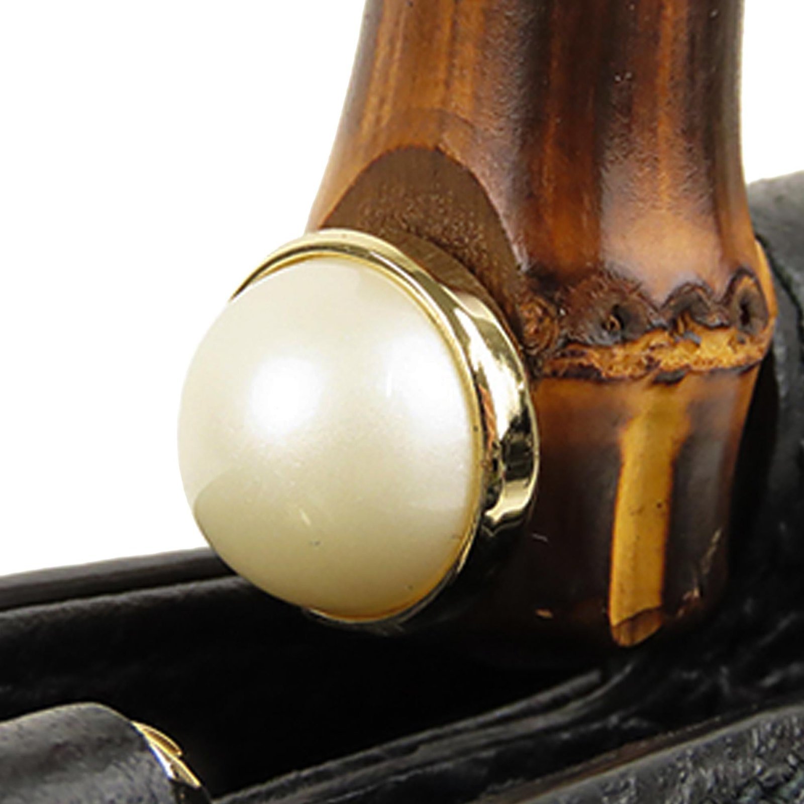 Gucci Bamboo Nymphaea Leather Satchel - Image 9