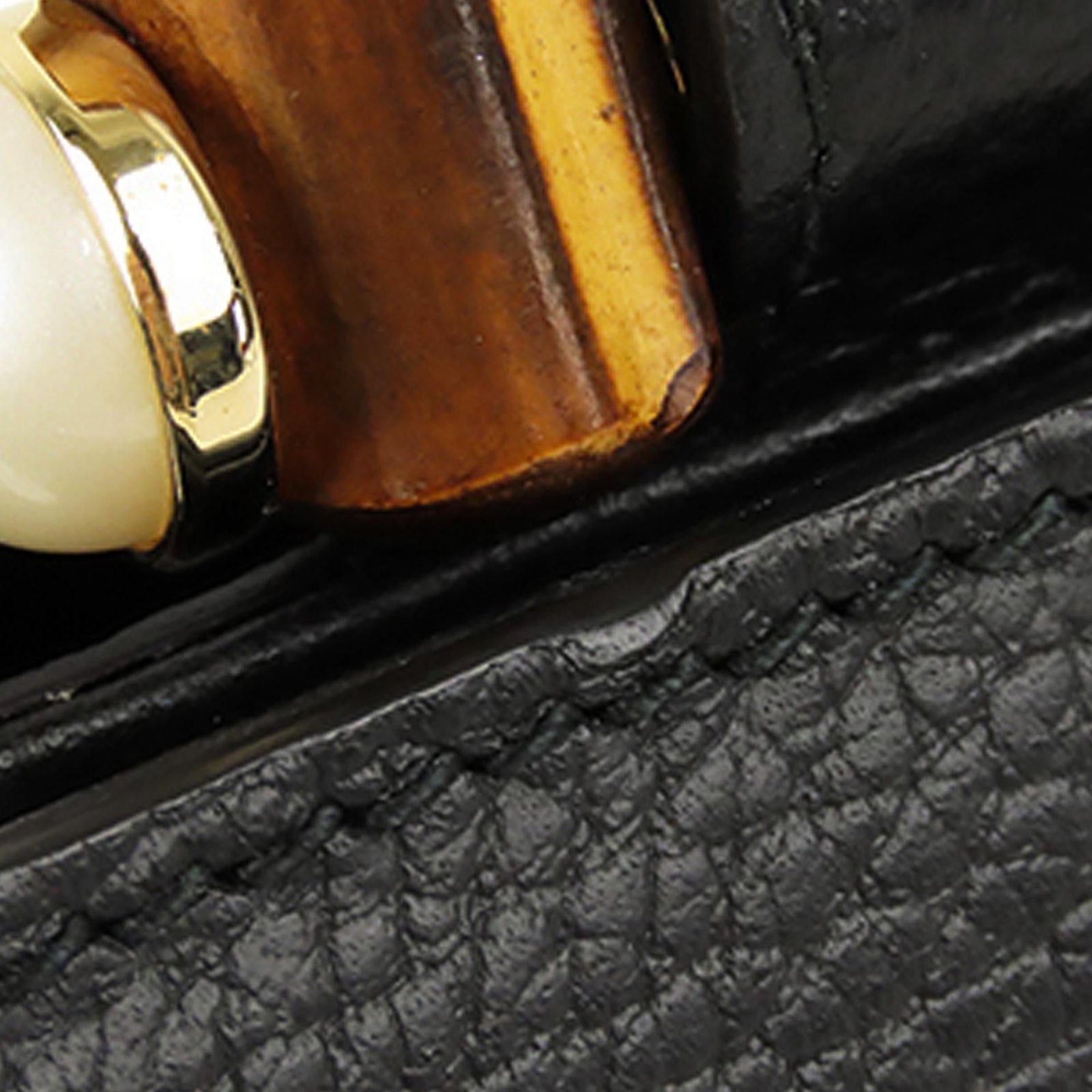 Gucci Bamboo Nymphaea Leather Satchel - Image 10