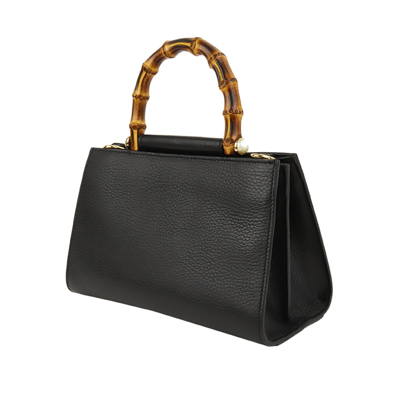 Gucci Bamboo Nymphaea Leather Satchel - Image 2