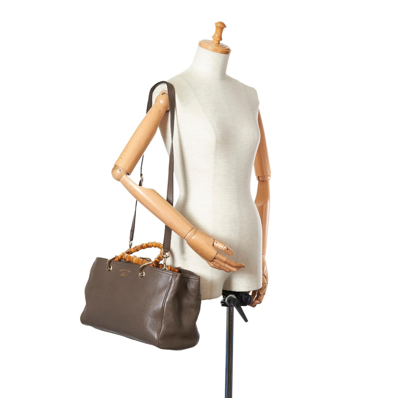 Gucci Bamboo Shopper Leather Satchel - Image 5