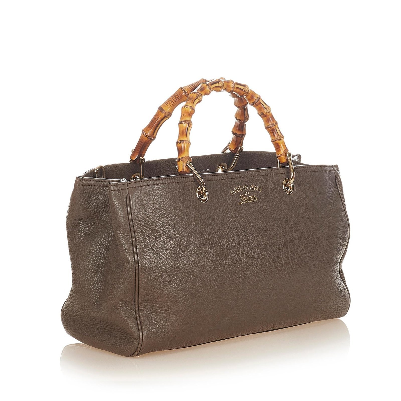 Gucci Bamboo Shopper Leather Satchel - Image 2