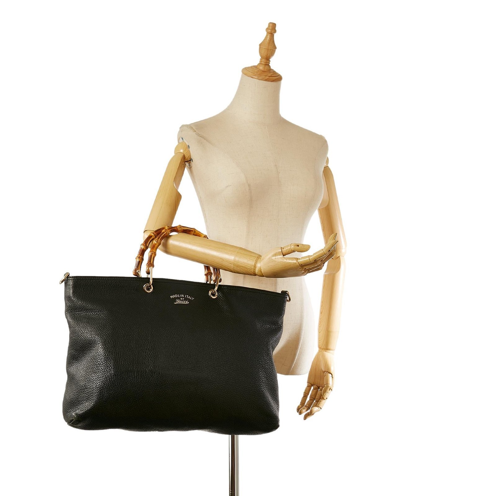 Gucci Bamboo Shopper Leather Tote Bag - Image 5