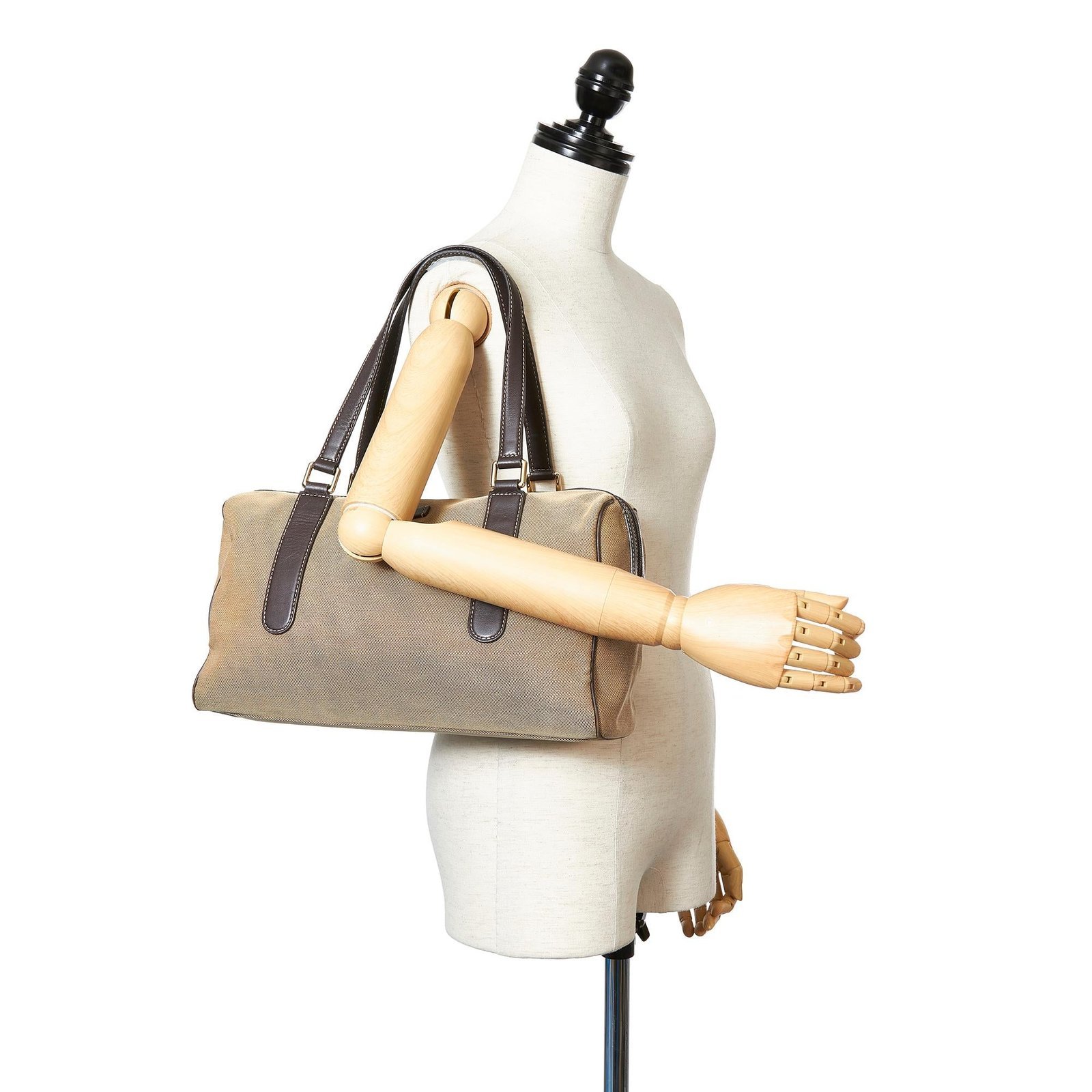 Gucci Canvas Boston Bag - Image 5