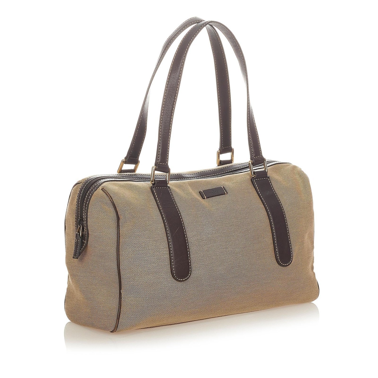 Gucci Canvas Boston Bag - Image 2