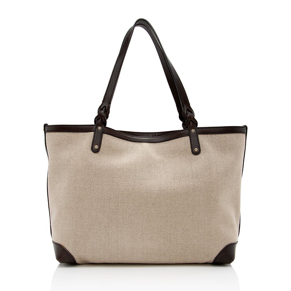 Gucci Canvas Leather Craft Tote - Image 3