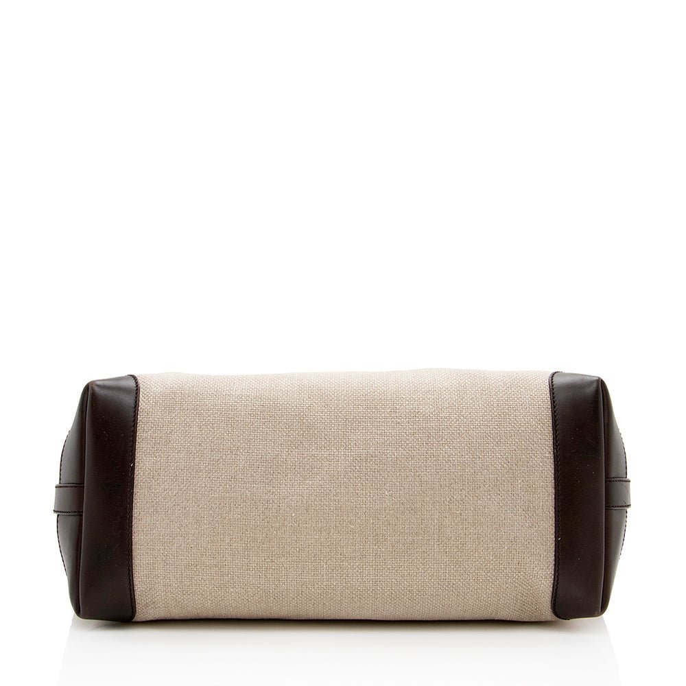 Gucci Canvas Leather Craft Tote - Image 4