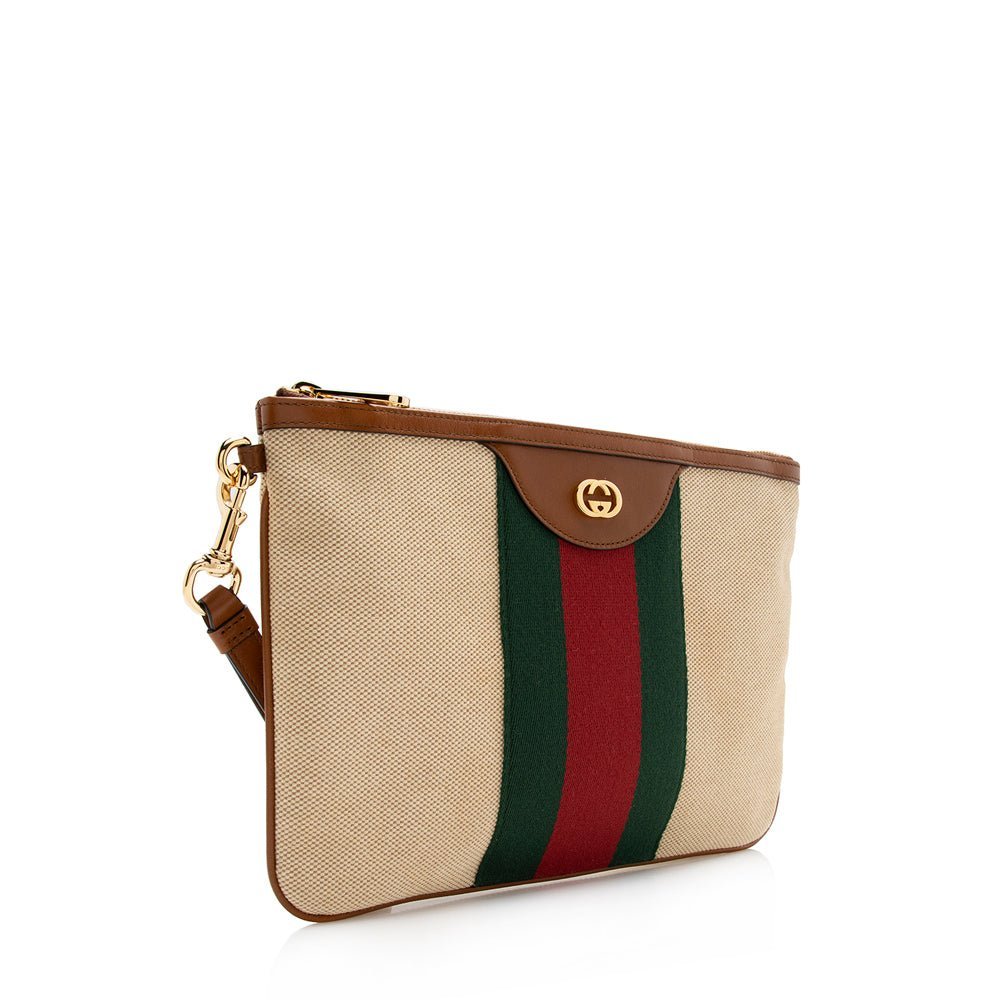 Gucci Canvas Vintage Web Wristlet - Image 2