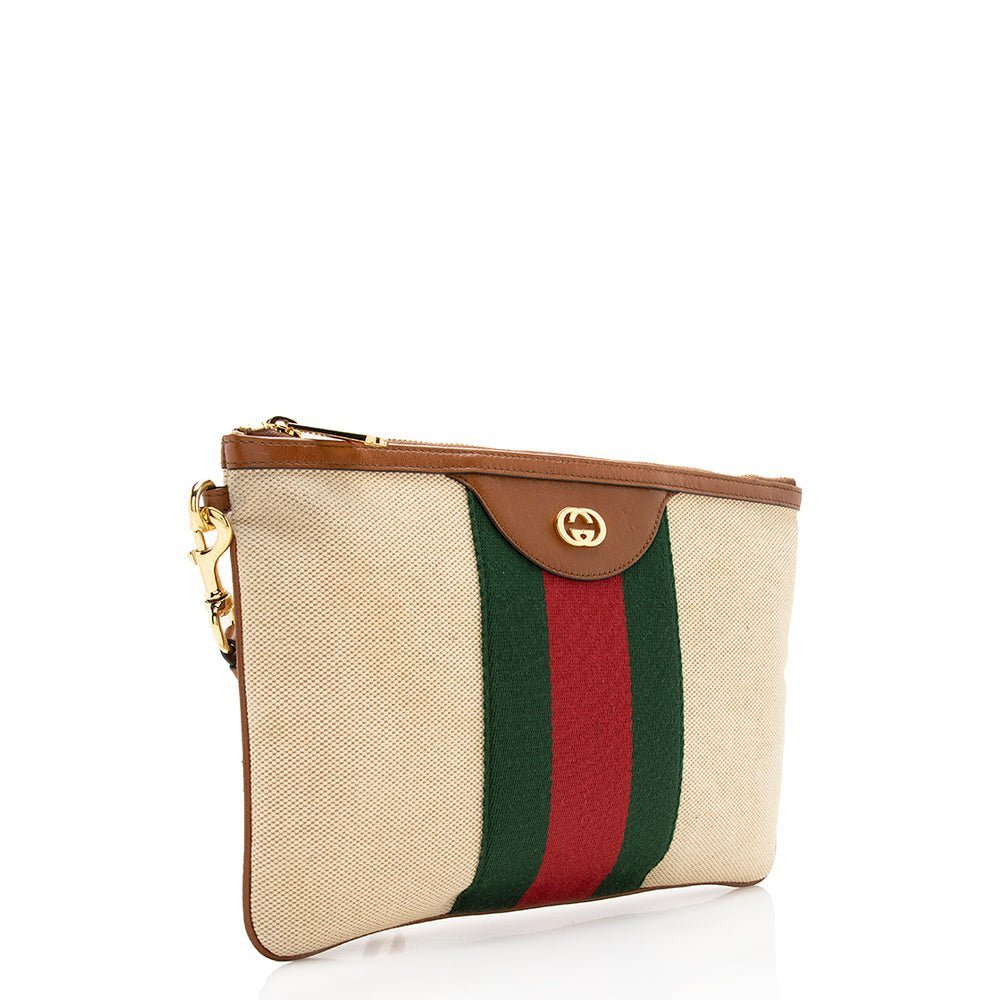 Gucci Canvas Vintage Web Wristlet - Image 2