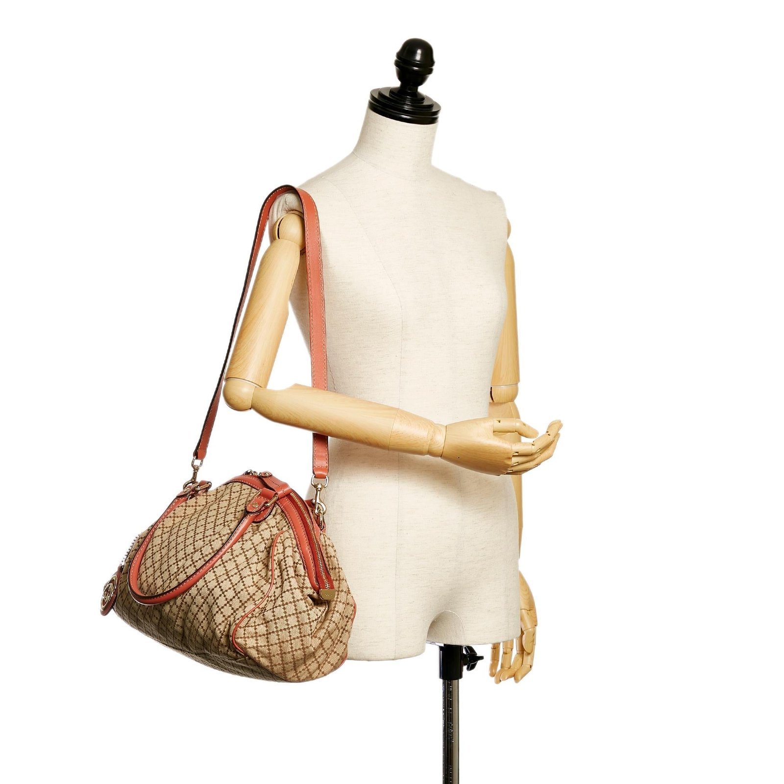 Gucci Diamante Sukey Canvas Satchel - Image 10