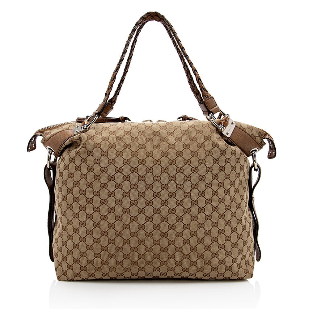Gucci GG Canvas Bamboo Bar Large Tote - FINAL SALE - Image 3