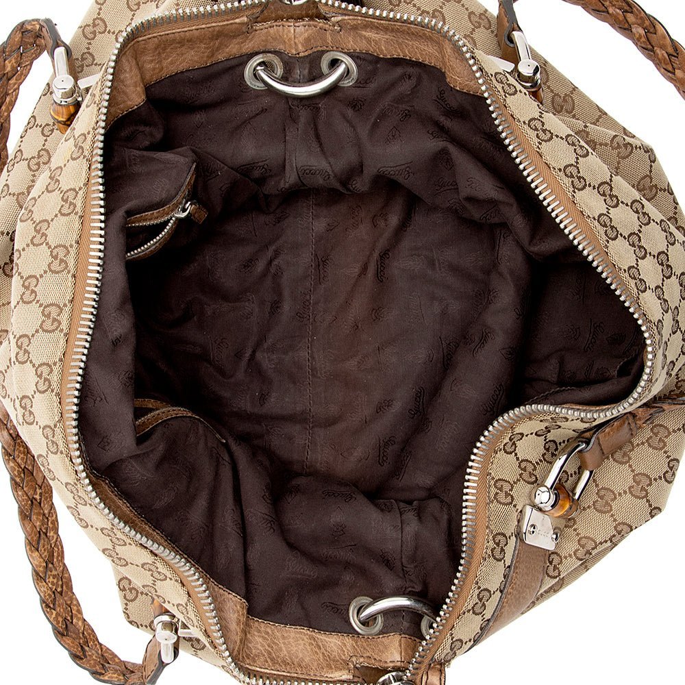 Gucci GG Canvas Bamboo Bar Large Tote - FINAL SALE - Image 7