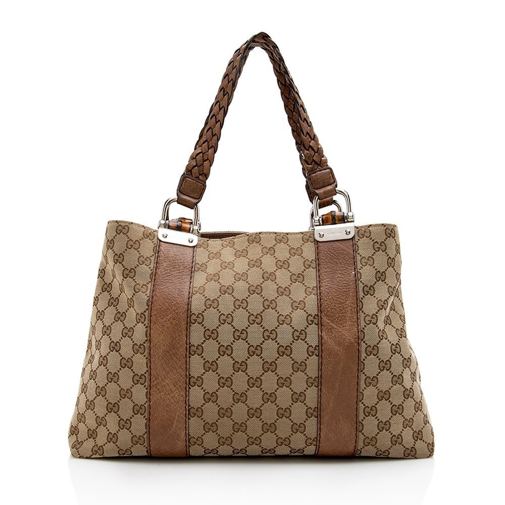 Gucci GG Canvas Bamboo Bar Medium Tote - FINAL SALE - Image 3
