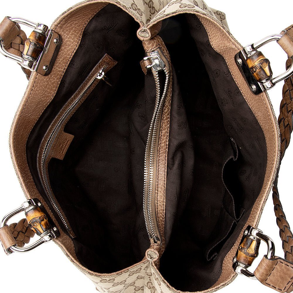 Gucci GG Canvas Bamboo Bar Medium Tote - FINAL SALE - Image 7