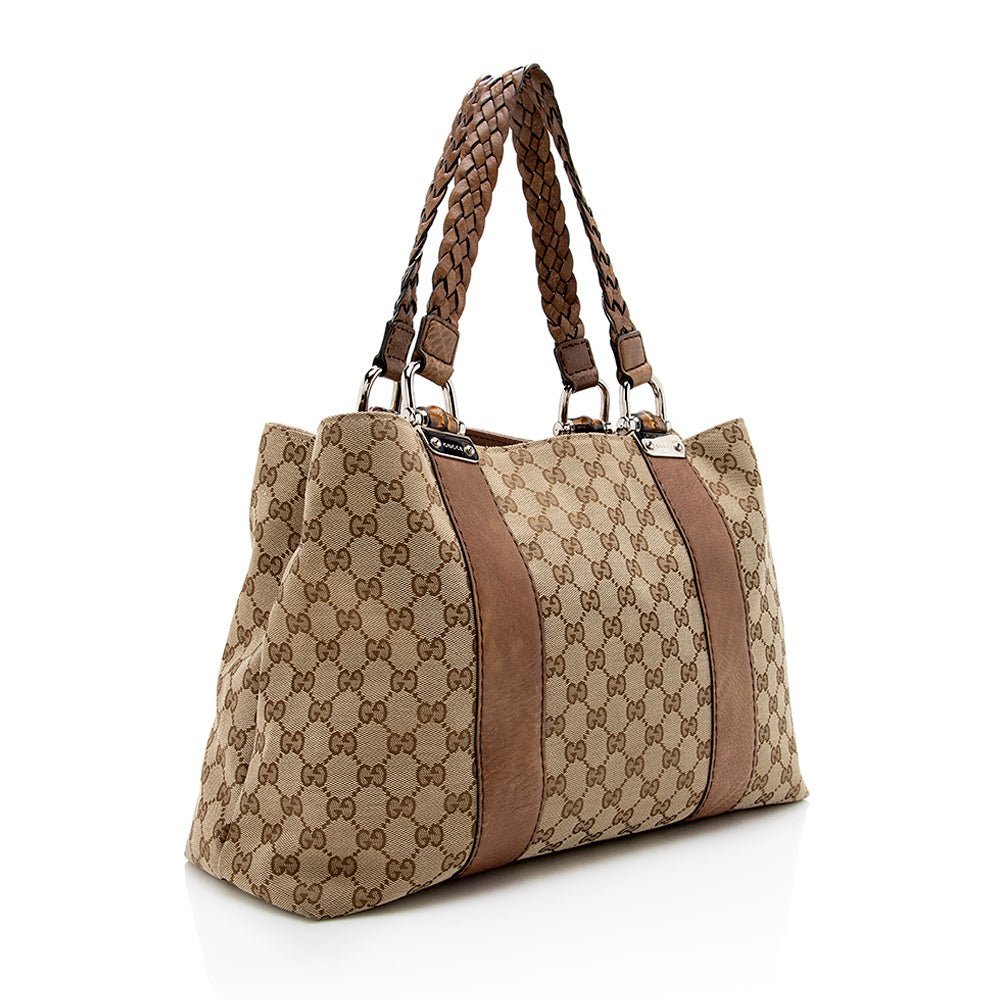 Gucci GG Canvas Bamboo Bar Medium Tote - FINAL SALE - Image 2