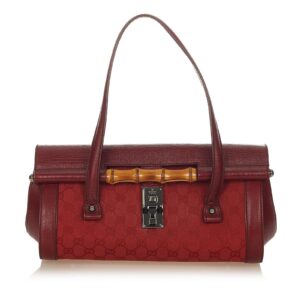 Gucci GG Canvas Bamboo Bullet Shoulder Bag