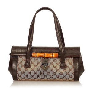 Gucci GG Canvas Bamboo Bullet Shoulder Bag