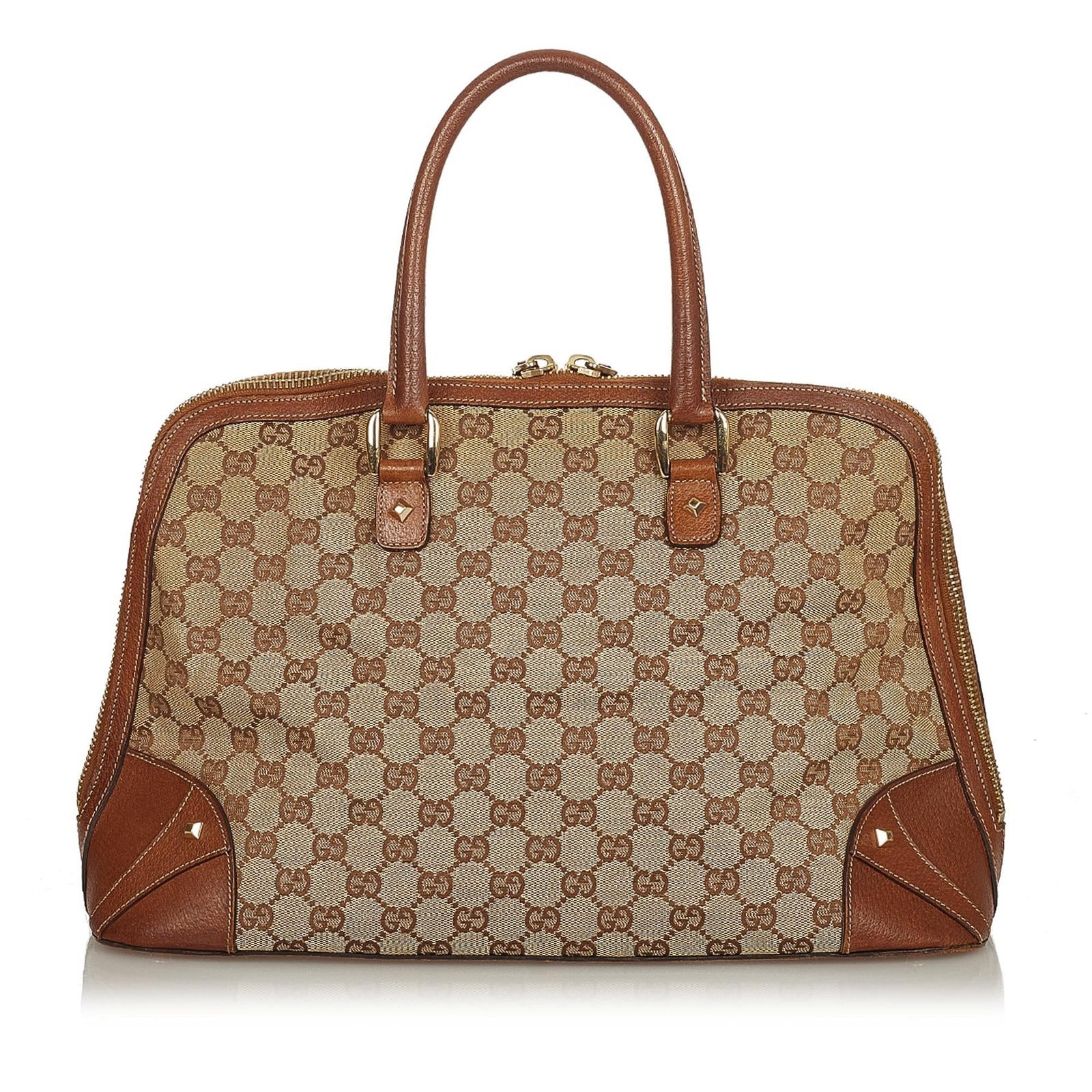 Gucci GG Canvas Dome Nail Handbag - Image 3