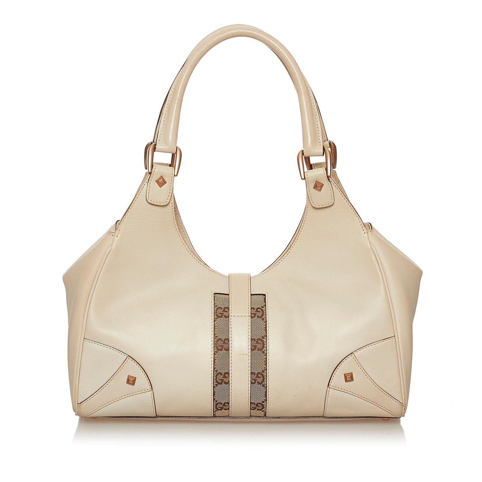 Gucci GG Canvas Nailhead Jackie Shoulder Bag - Image 3