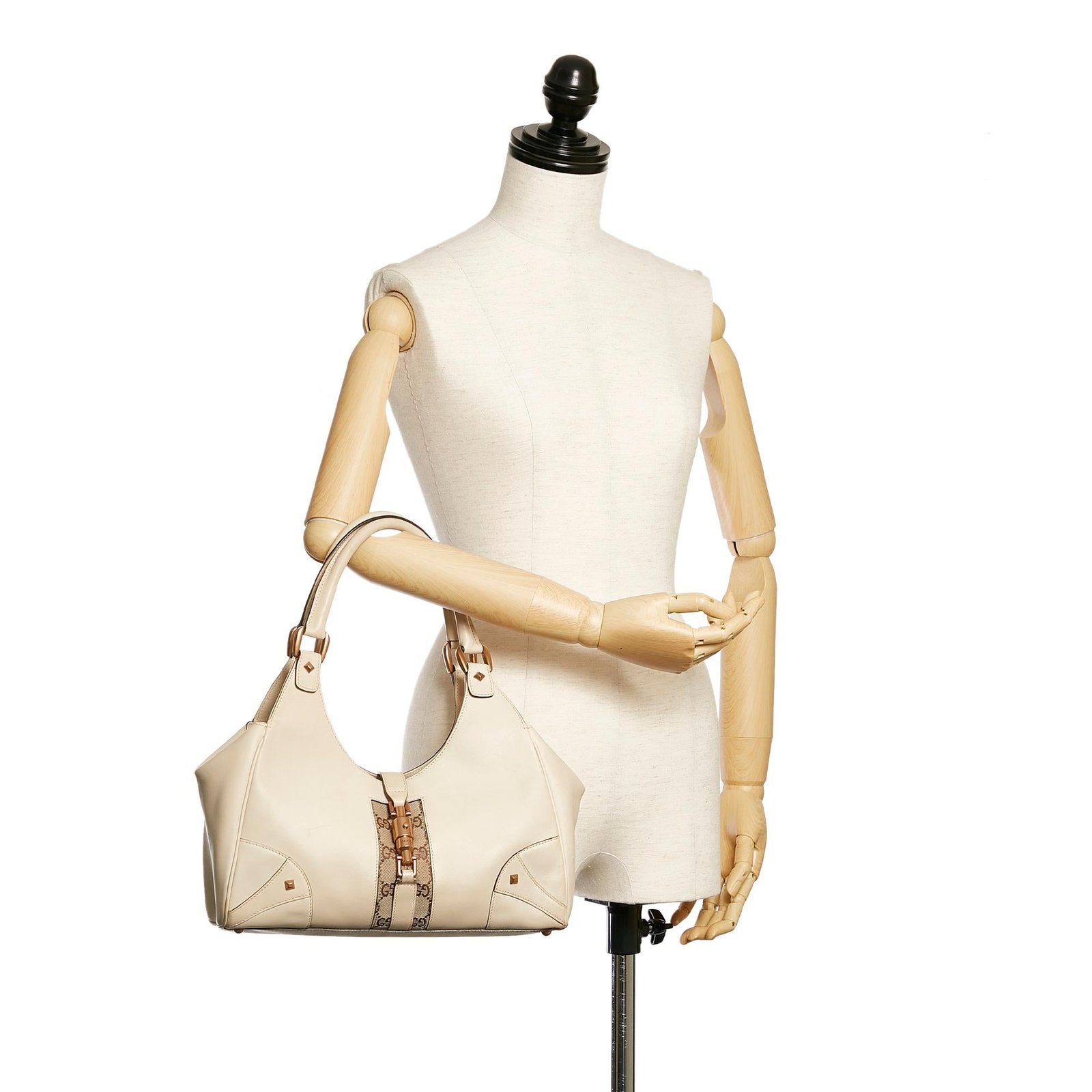 Gucci GG Canvas Nailhead Jackie Shoulder Bag - Image 5