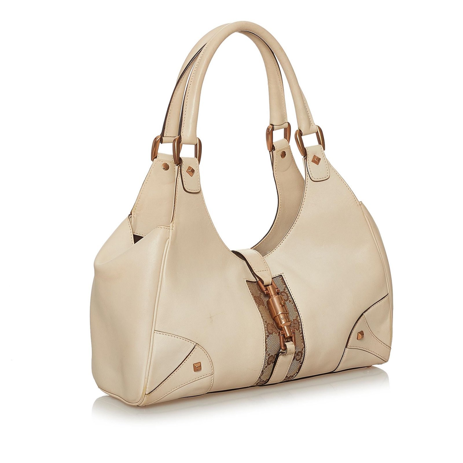 Gucci GG Canvas Nailhead Jackie Shoulder Bag - Image 2