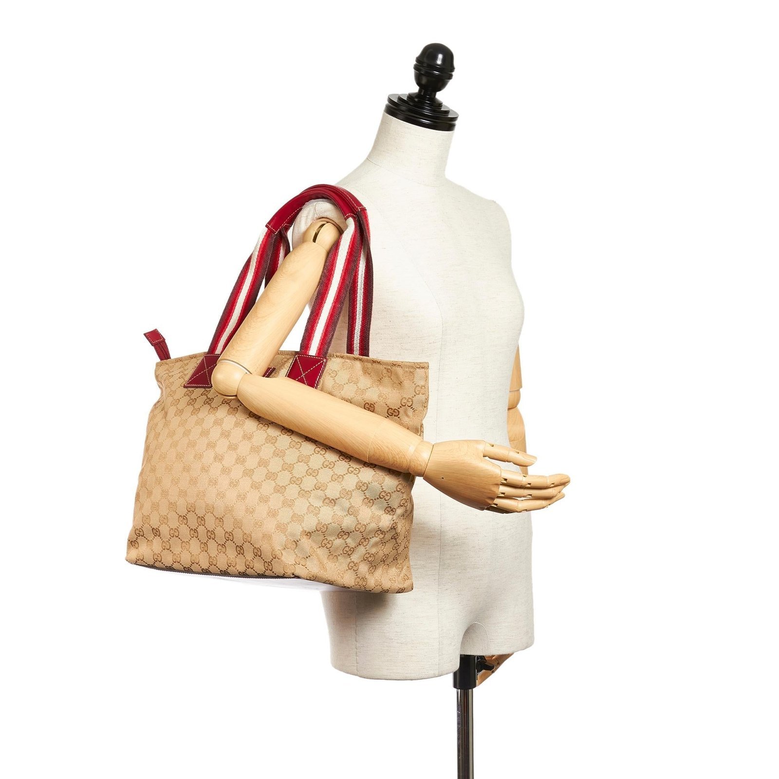 Gucci GG Canvas Web Tote Bag - Image 5